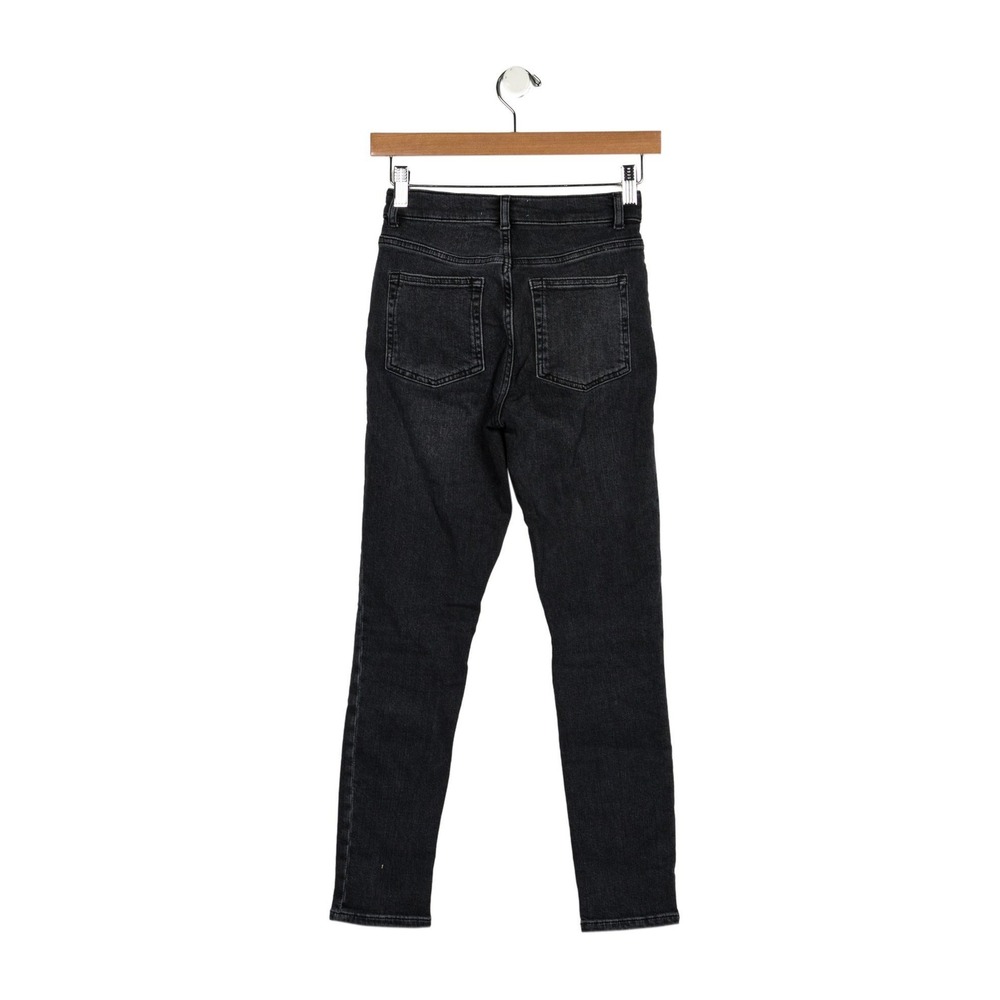 Reformation Mid-Rise Avalon Skinny Leg Jeans Faded‎ Black Women XS 24 Waist
